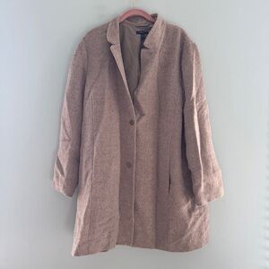 Eileen Fisher Sheared Suri Alpaca Wool Notched Collar Coat